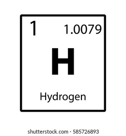 Hydrogen periodic table element icon on white background vector