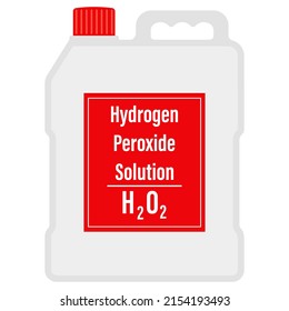 Hydrogen peroxide in a big plastic bottle cartoon vector illustration isolated on a white background. Disinfectant liquid product