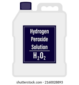 Hydrogen peroxide in a big plastic bottle cartoon vector illustration isolated on a white background. Disinfectant liquid product