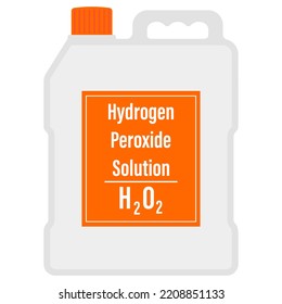 Hydrogen peroxide in a big plastic bottle cartoon vector illustration isolated on a white background.