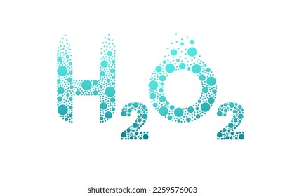 Hydrogen Peroxide H2O2 blue bubble icon design isolated on white background. Hydrogen Peroxide logo vector illustration.	
