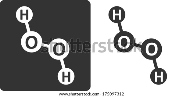 Hydrogen Peroxide H2o2 Molecule Flat Icon Stock Vector (Royalty Free ...