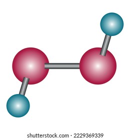 Hydrogen peroxide (H2O2) molecule. Scientific vector illustration isolated on white background.