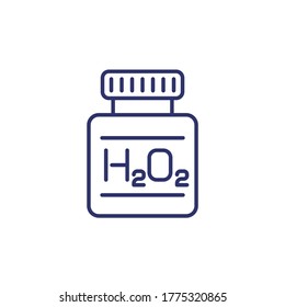 hydrogen peroxide line icon on white