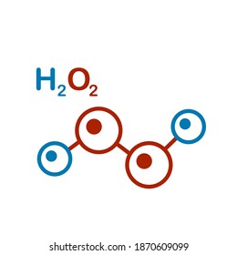 hydrogen peroxide molecule on white background, H2O2