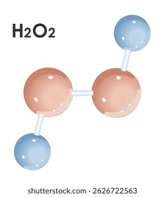 Hydrogen peroxide molecule on white background
