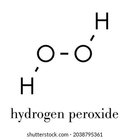 Hydrogen Peroxide Molecule. Reactive Oxygen Species (ROS). Used As Bleaching Agent, Disinfectant, Chemical Reagent, Etc. Skeletal Formula.