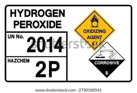 Hydrogen Peroxide UN 2014 Symbol Sign, Vector Illustration, Isolate On White Background, Label. EPS10