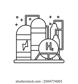 Hydrogen Power Outline Icon, Vector illustration