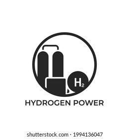 logotipo de la ronda de energía hidrógeno. medio ambiente, ecoamigable y símbolo de energía alternativa. imagen vectorial aislada