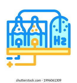 Hydrogen Production Process Color Icon Vector. Hydrogen Production Process Sign. Isolated Symbol Illustration