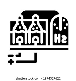 Hydrogen Production Process Glyph Icon Vector. Hydrogen Production Process Sign. Isolated Contour Symbol Black Illustration