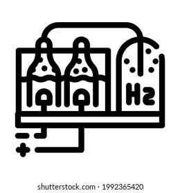 Hydrogen Production Process Line Icon Vector. Hydrogen Production Process Sign. Isolated Contour Symbol Black Illustration