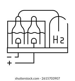 hydrogen production process line icon vector. hydrogen production process sign. isolated contour symbol black illustration