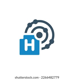 Hydrogen, science, education,atom,atomic, fuel, hydrogen fuel  icon vector illustration