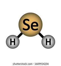 Hydrogen selenide molecule icon on white background. Vector illustration.