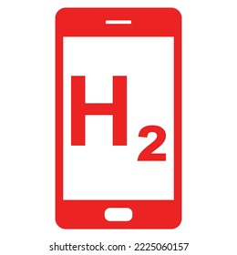 Hidrógeno y smartphone en blanco