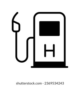 Icono de la Estación de hidrógeno aísla la ilustración del fondo blanco.