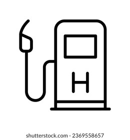 Hydrogen Station icon isolate white background stock illustration.