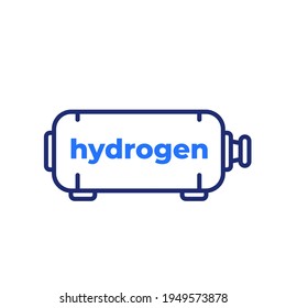 Hydrogen Storage, Gas Tank Line Icon