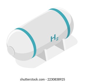 hydrogen storage tank h2 green energy ans ecology isometric vector