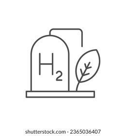 Hydrogen storage tank line icon