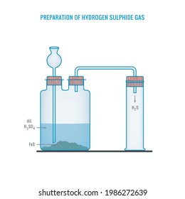 Hydrogen Sulphide gas Preparation.Preparation of Hydrogen Sulphide Gas in Laboratory with the help of Ferrus Sulphide and Sulphuric acid.