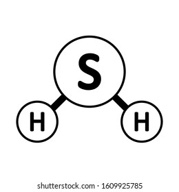 Hydrogen sulphide molecule icon on white background. Vector illustration.