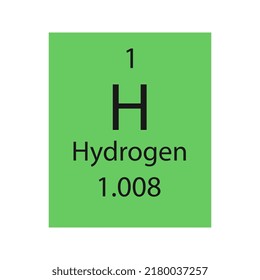 Hydrogen symbol. Chemical element of the periodic table. Vector illustration.