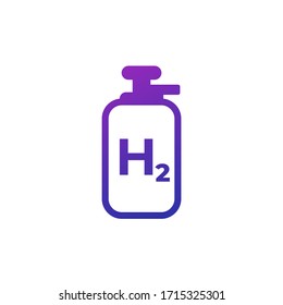 Hydrogen Tank Icon On White, Vector