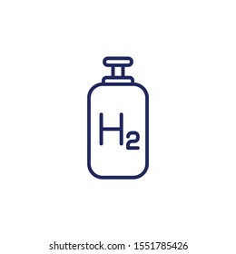 Hydrogen Tank Line Icon On White