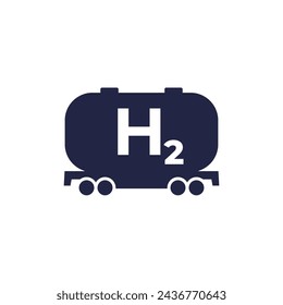 hydrogen tank wagon icon on white