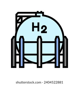 hydrogen tanks energy color icon vector. hydrogen tanks energy sign. isolated symbol illustration