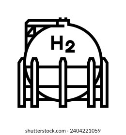 hydrogen tanks energy line icon vector. hydrogen tanks energy sign. isolated contour symbol black illustration