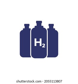 hydrogen tanks icon on white