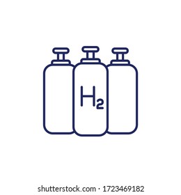 Hydrogen Tanks Line Icon, Vector