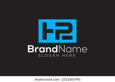 Hydrogen technology H2 logo design vector template