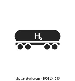 Icono de transporte de hidrógeno. industria ecológica y símbolo de energía alternativa. imagen vectorial aislada en estilo plano