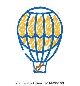 hydrogen weather balloon doodle icon sketch vector. hydrogen weather balloon sign. isolated symbol illustration