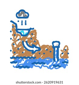 hydrogeological model hydrogeologist doodle icon sketch vector. hydrogeological model hydrogeologist sign. isolated symbol illustration