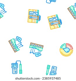 hydrogeologist industrial vector seamless pattern thin line illustration