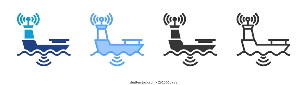Hydrographic Survey icon set multiple style collection