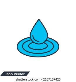 Hydrology Icon Logo Vector Illustration. Water Drop Symbol Template For Graphic And Web Design Collection