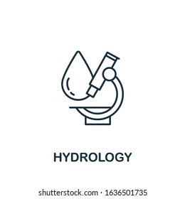 Hydrology icon from science collection. Simple line element Hydrology symbol for templates, web design and infographics