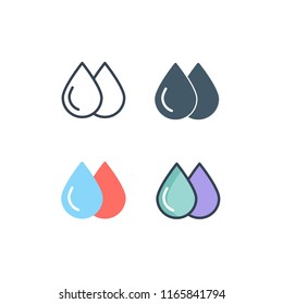 hydrology icons vector with four different style