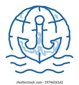 hydrology science sketch icon vector. Hand drawn blue doodle line art hydrology science sign. isolated symbol illustration