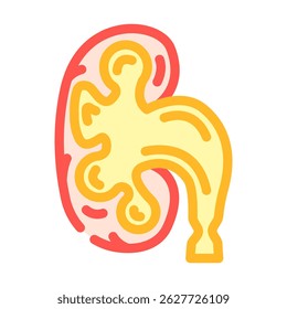 Hydronephrose Urologie Farbe Symbol Vektor. Urologie-Zeichen der Hydronephrose. einzelne Symbolgrafik