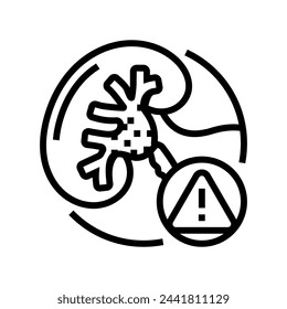 hydronephrosis urology line icon vector. hydronephrosis urology sign. isolated contour symbol black illustration