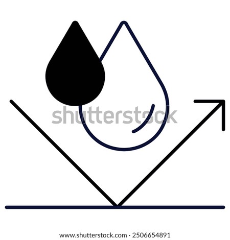 Hydrophobic Properties Icon Design. Represents Water Repellent, Hydrophobic Surface, Moisture Protection, Water Resistance. Vector icon.