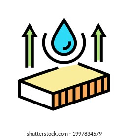 hydrophobicity mineral wool color icon vector. hydrophobicity mineral wool sign. isolated symbol illustration